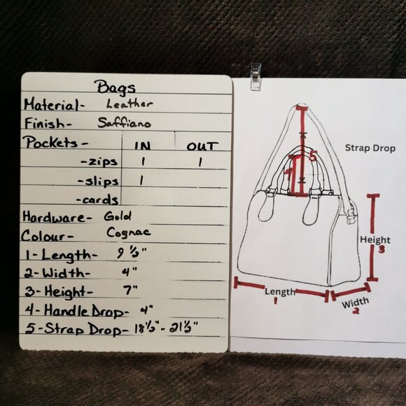 Cognac/Gold Saffiano Leather Satchel/Crossbody EUC #251 - Picture 14 of 14